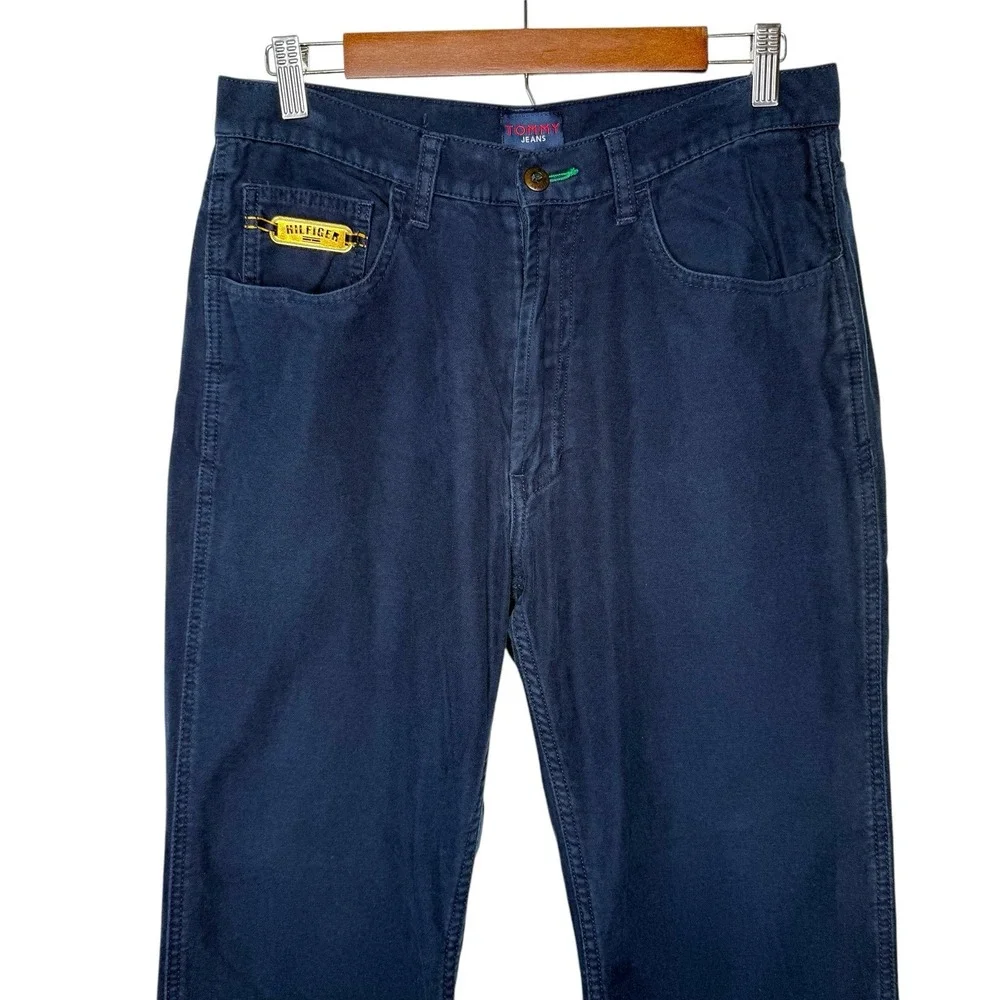 90s Y2k Vintage Tommy Jeans 32x32 Zipper Back Skater Punk Wide RARE Hong‎ Kong